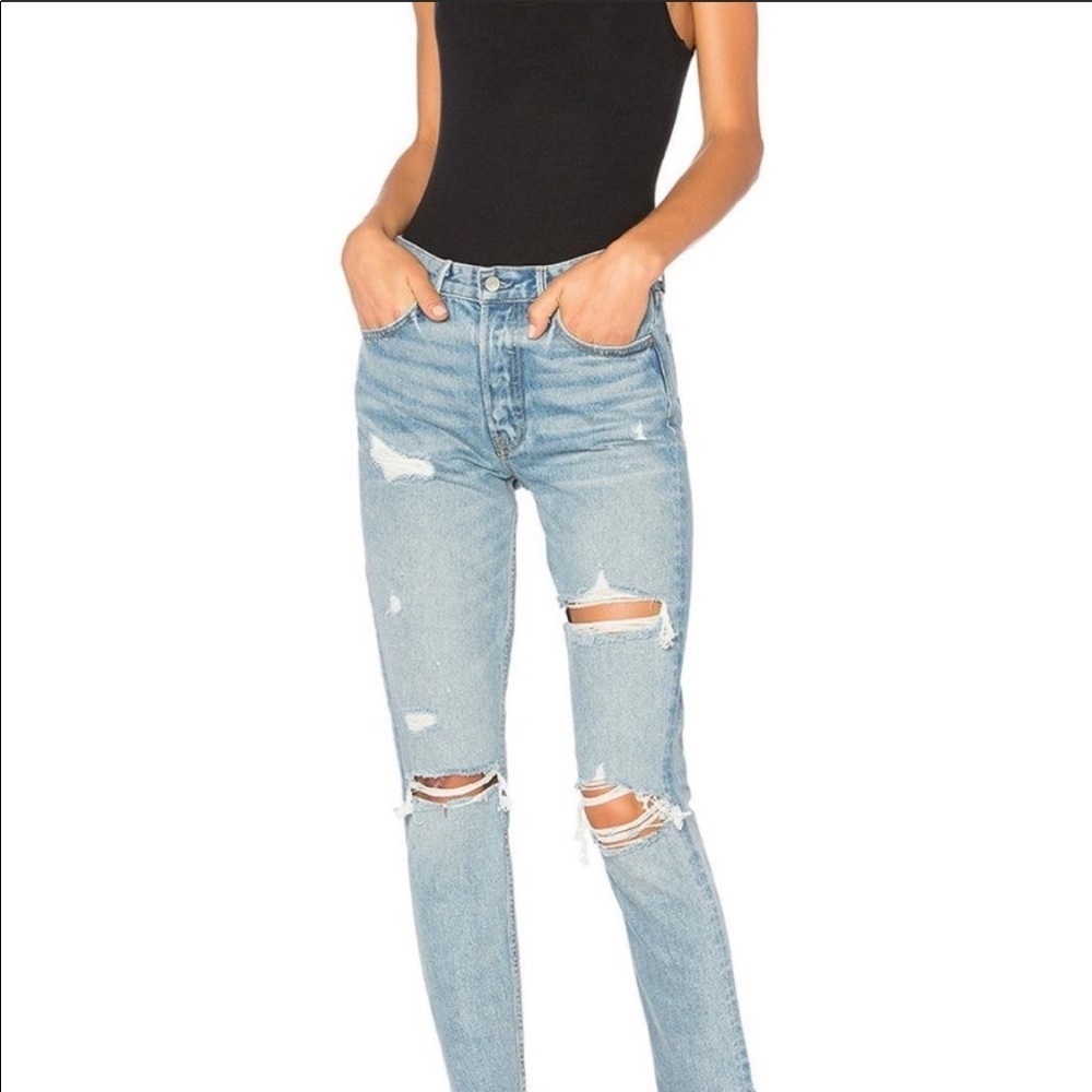 GRLFRND Karolina distressed high-rise jeans 29